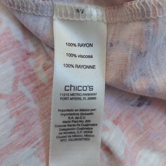 Chico's Mystic Batik Print Flare-Sleeve Top Orange Purple - Size 12 (2) - Picture 9 of 12